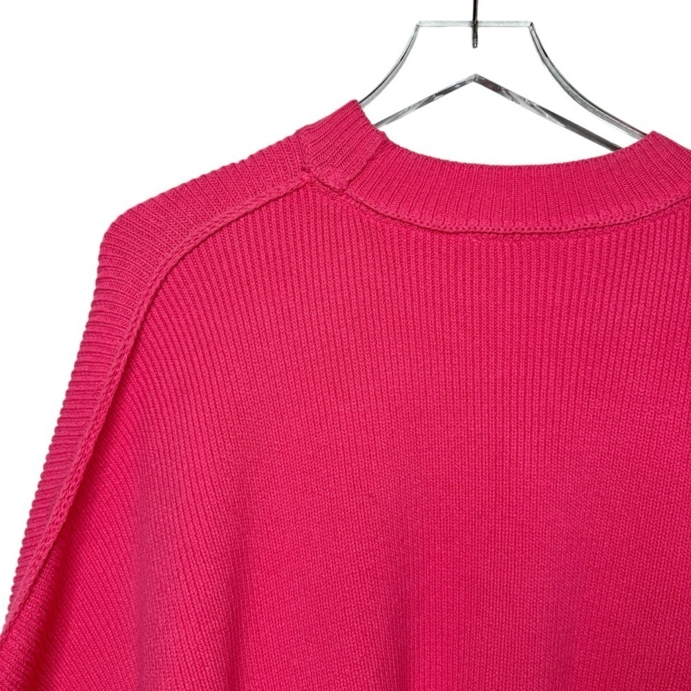 Free People Easy Street Hot Pink Oversized Sweater XS Boho Slouchy Tunic - Picture 12 of 15